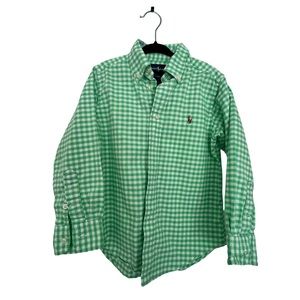 Ralph Lauren Size 4T Green and White shirt